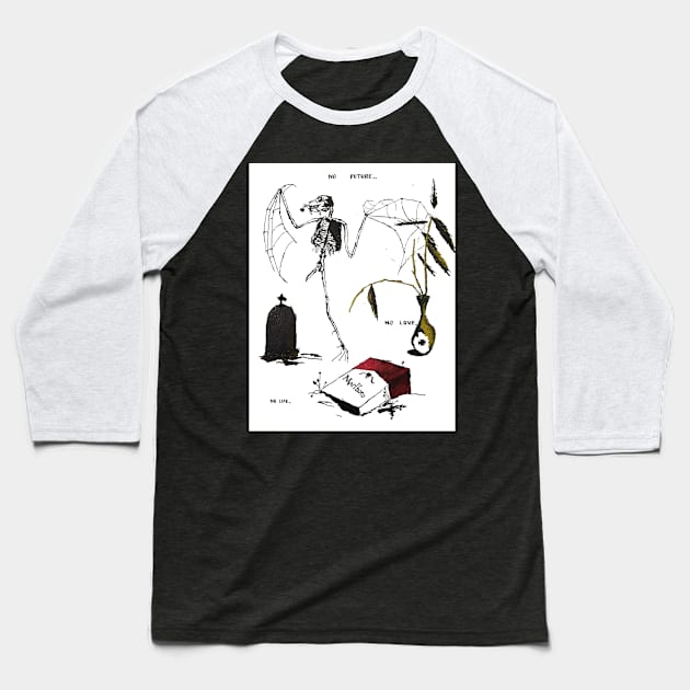 Primitive dark graphics Baseball T-Shirt by sonqr